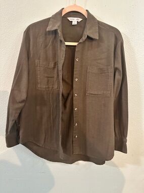 Old Navy Boyfriend Shirt Green Button Down Women’s Size S